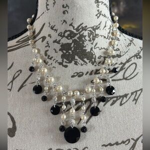 Carolee Elegant Black and White Pearl Necklace